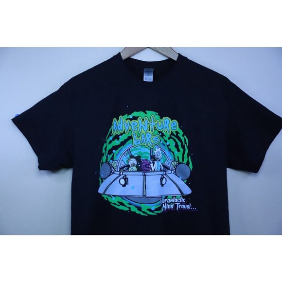 Rick & Morty Men's Size Medium Black Shirt Adventure Bars Short Sleeve Tee - Picture 2 of 7